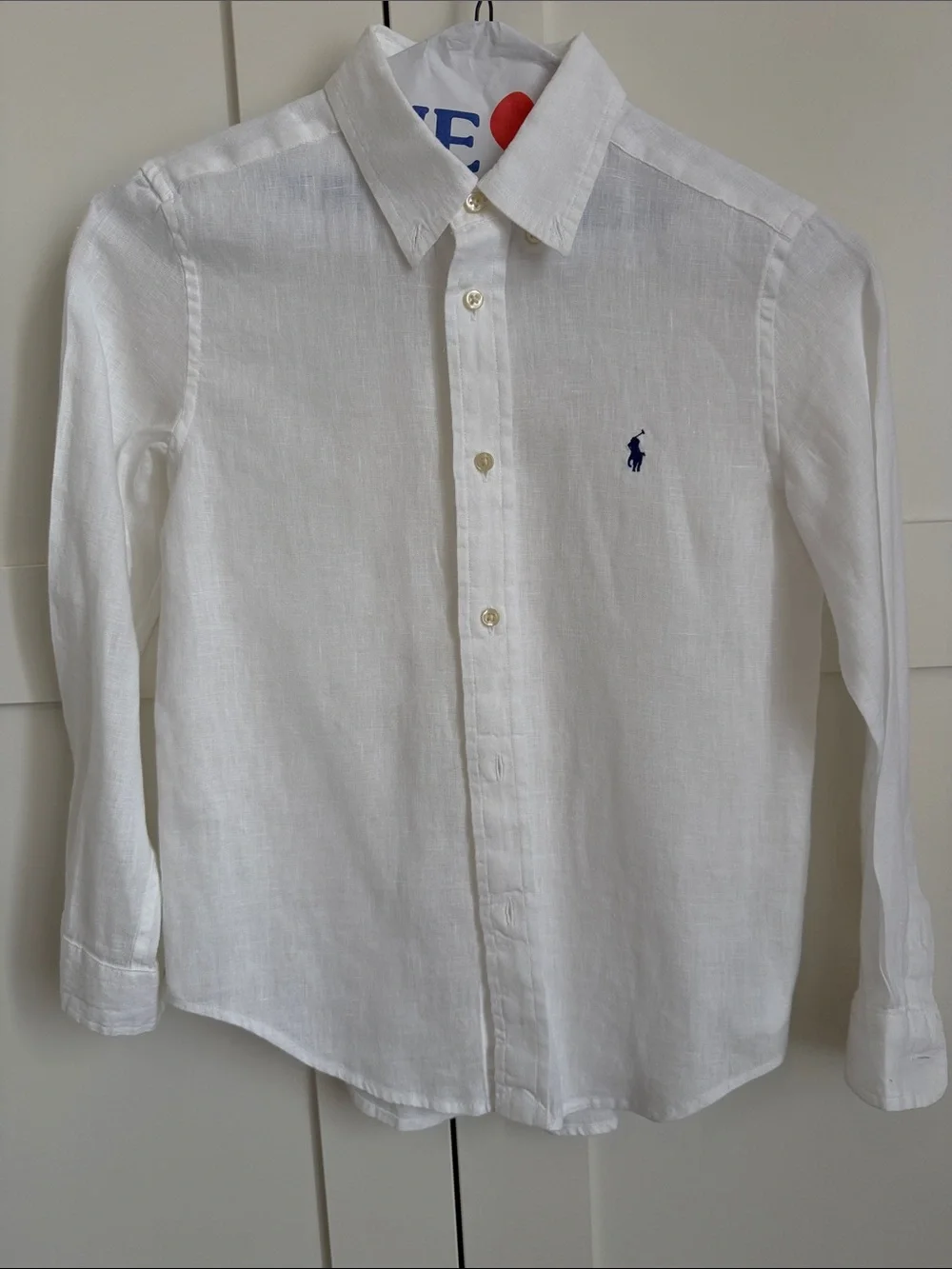 Ralph Lauren boys White Linen Button-Down Shirt size 7